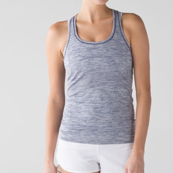 ⬇️Lululemon Heathered Blue Swifty tank 10 - Picture 1 of 4